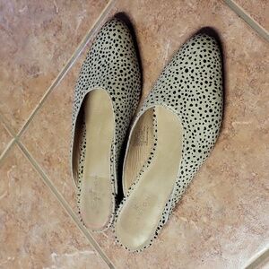 Caslon Callie leather real fur printed mules